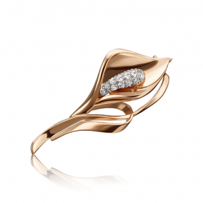 Золотая брошь Platina с фианитом 04-0211-00-401-1110-23 фото