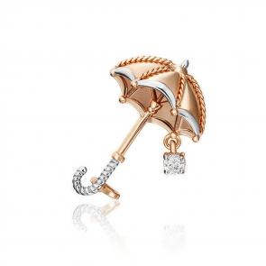 Золотая брошь Platina с фианитом 04-0223-00-401-1110-48 фото