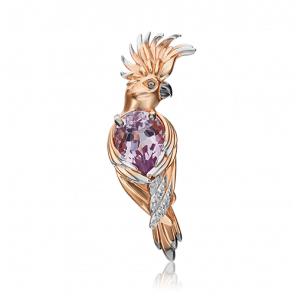 Брошь из комбинированного золота Platina с топазом и аметистом 04-0229-00-225-1110-57 фото