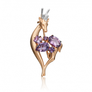 Золотая брошь Platina с аметистом 04-0235-00-203-1110-57 фото