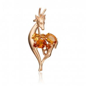 Золотая брошь Platina с цитрином 04-0235-00-206-1110-57 фото