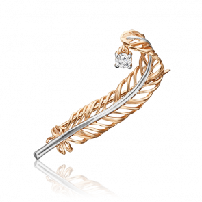 Золотая брошь Platina с фианитом 04-0240-00-401-1110-03 фото