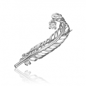 Брошь из белого золота Platina с фианитом 04-0240-00-401-1120-03 фото