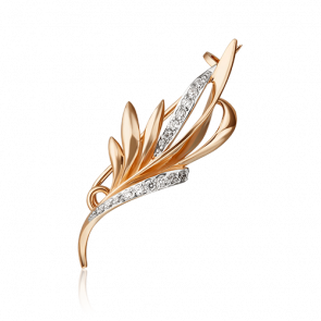 Золотая брошь Platina с фианитом 04-0242-00-401-1110-03 фото