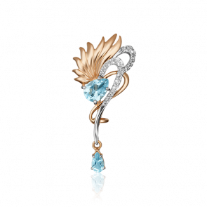 Брошь из комбинированного золота Platina с топазом 04-0244-00-201-1111-57 фото