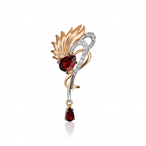 Брошь из комбинированного золота Platina с топазом и гранатом 04-0244-00-264-1111-57 фото