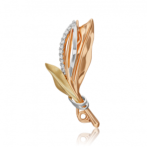 Золотая брошь Platina с фианитом 04-0248-00-401-1140-03 фото