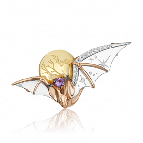 Брошь из комбинированного золота Platina с топазом и аметистом 04-0263-00-225-1140 фото