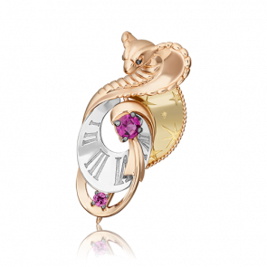 Брошь из комбинированного золота Platina с гранатом 04-0264-00-204-1140 фото