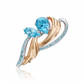 Брошь из комбинированного золота Platina с топазом 04-0285-00-201-1111 фото