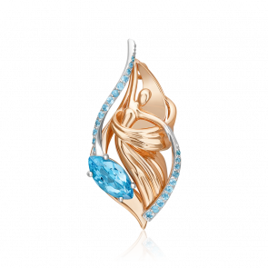 Брошь из комбинированного золота Platina с топазом 04-0287-00-201-1111 фото