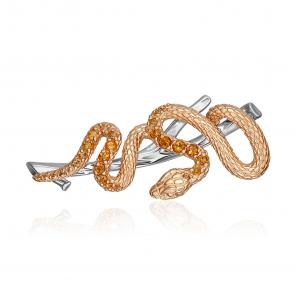 Брошь из комбинированного золота Platina с цитрином 04-0295-00-206-1111 фото