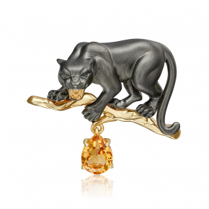 Брошь из лимонного золота Platina с цитрином 04-0296-00-206-1130 фото