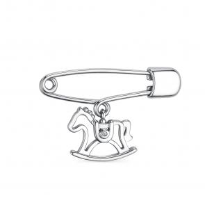 Серебряная брошь АЛЬКОР с бриллиантом 04-2265/000Б-00 фото