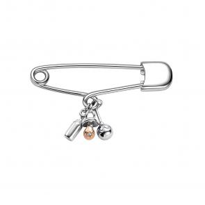 Серебряная булавка АЛЬКОР с золотой накладкой и бриллиантом 04-3541/000Б-00 фото