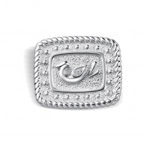 Серебряная брошь АЛЬКОР с фианитом 04-4956/00КЦ-00 фото