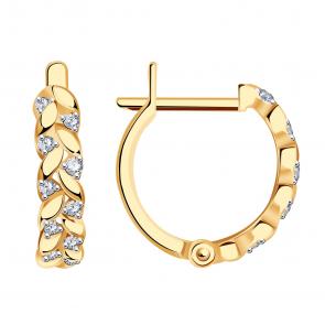 Золотые серьги Золотые узоры с цирконием 04-52-1050-00 фото