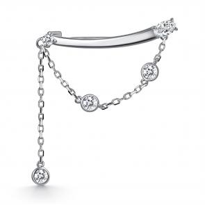 Серебряная брошь АЛЬКОР с фианитом 04-5959/00СВ-00 фото