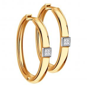 Золотые серьги Золотые узоры с цирконием 04-62-0394-01 фото