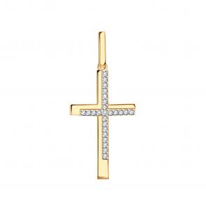 Золотая подвеска Золотые узоры с цирконием 04-63-0174-01 фото