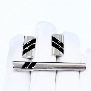 Серебряный набор запонки и зажим TALANT с эмалью 04-79-0000-17244 фото