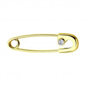 Булавка из лимонного золота SOKOLOV с фианитом 040084-2 фото