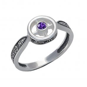 Серебряное кольцо Спаси и сохрани ЮЗ Елизавета с фианитом 04009-1ф-си фото