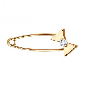 Золотая булавка SOKOLOV с фианитом 040171 фото