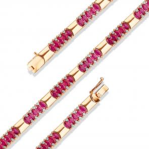 Золотой браслет ERA Jewellery с бриллиантом и рубином 05-02064-01-011-07-01 фото