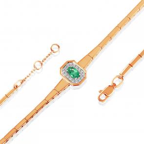 Золотой браслет ERA Jewellery с бриллиантом и изумрудом 05-03376-01-110-01-01 фото