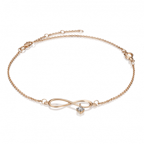 Золотой браслет на ногу Platina с фианитом 05-0596-01-401-1110-65 фото