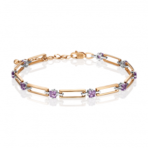 Браслет из комбинированного золота Platina с аметистом 05-0637-00-203-1111-57 фото