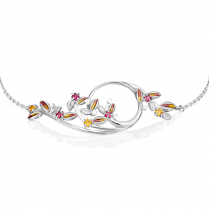 Серебряный браслет Platina с цитрином, гранатом и эмалью 05-0668-00-722-0200-68 фото