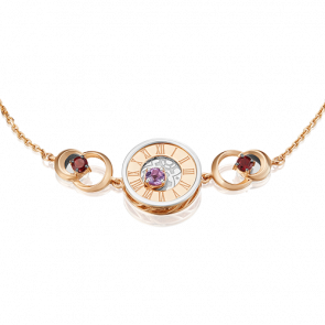 Браслет из комбинированного золота Platina с аметистом и гранатом 05-0673-00-257-1111-76 фото