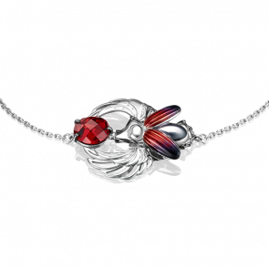 Серебряный браслет Platina с фианитом и эмалью 05-0679-00-404-0200-68 фото