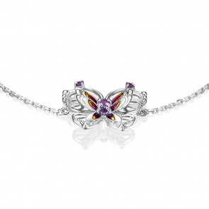 Серебряный браслет Platina с аметистом и эмалью 05-0687-00-203-0200-69 фото