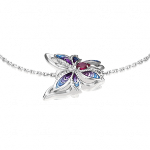 Серебряный браслет Platina с гранатом и эмалью 05-0688-00-204-0200-69 фото