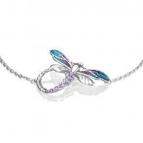 Серебряный браслет Platina с аметистом и эмалью 05-0689-00-203-0200-68 фото