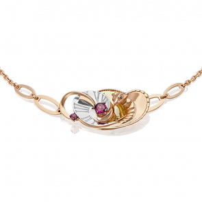 Браслет из комбинированного золота Platina с гранатом 05-0714-00-204-1140 фото