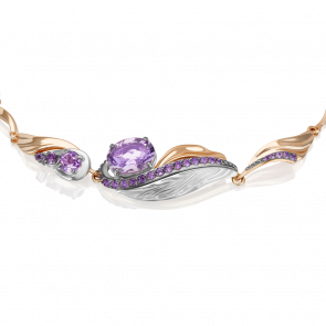 Браслет из комбинированного золота Platina с аметистом 05-0797-00-203-1111 фото