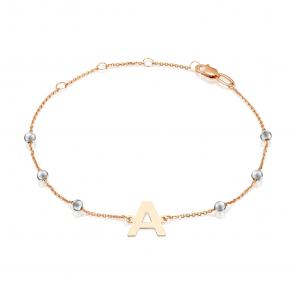 Браслет-буква А из комбинированного золота Platina 05-0849-А-000-1111 фото