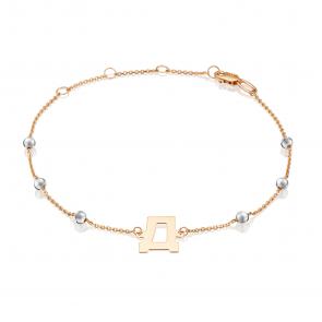 Браслет-буква Д из комбинированного золота Platina 05-0849-Д-000-1111 фото