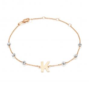 Браслет-буква К из комбинированного золота Platina 05-0849-К-000-1111 фото