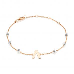 Браслет-буква Л из комбинированного золота Platina 05-0849-Л-000-1111 фото