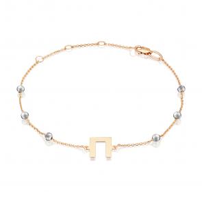 Браслет-буква П из комбинированного золота Platina 05-0849-П-000-1111 фото