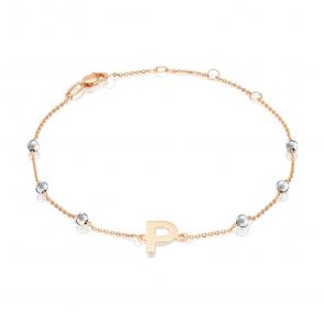 Браслет-буква Р из комбинированного золота Platina 05-0849-Р-000-1111 фото