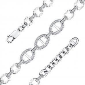 Серебряный браслет АЛЬКОР с фианитом 05-3983/00КЦ-00 фото