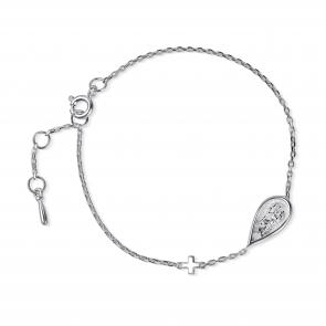 Серебряный браслет-крест Ангел Хранитель АЛЬКОР 05-5597/0000-00 фото