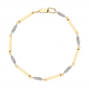 Золотой браслет SOKOLOV с фианитом 051089 фото