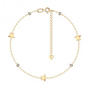 Золотой браслет на ногу SOKOLOV с фианитом 051300 фото